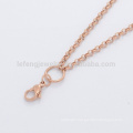 3mm 24" stainless steel rose gold mickey head locket chain charm necklace floating charm locket chain necklace